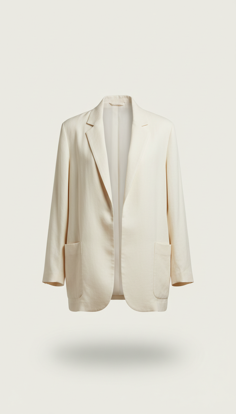 Ivory silk unstructured blazer COLDWRLD