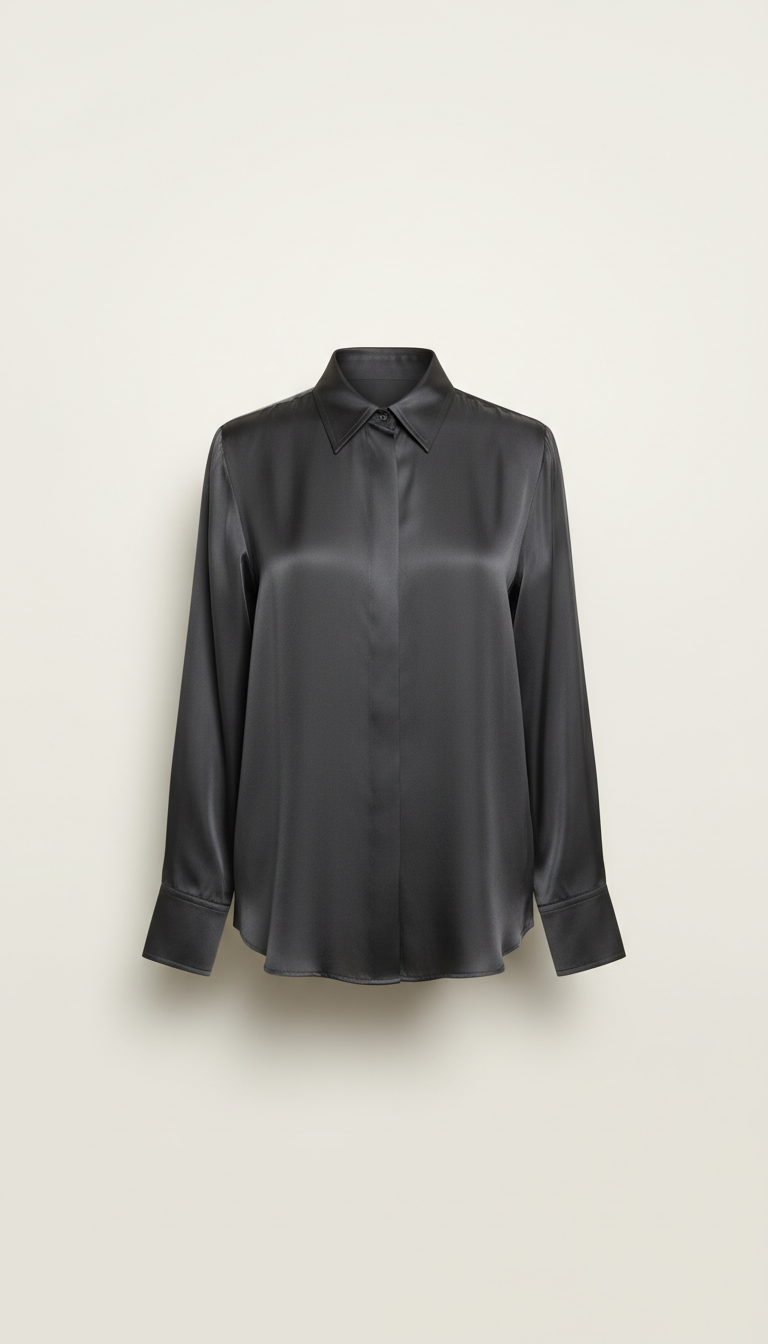 Charcoal slate silk shirt COLDWRLD