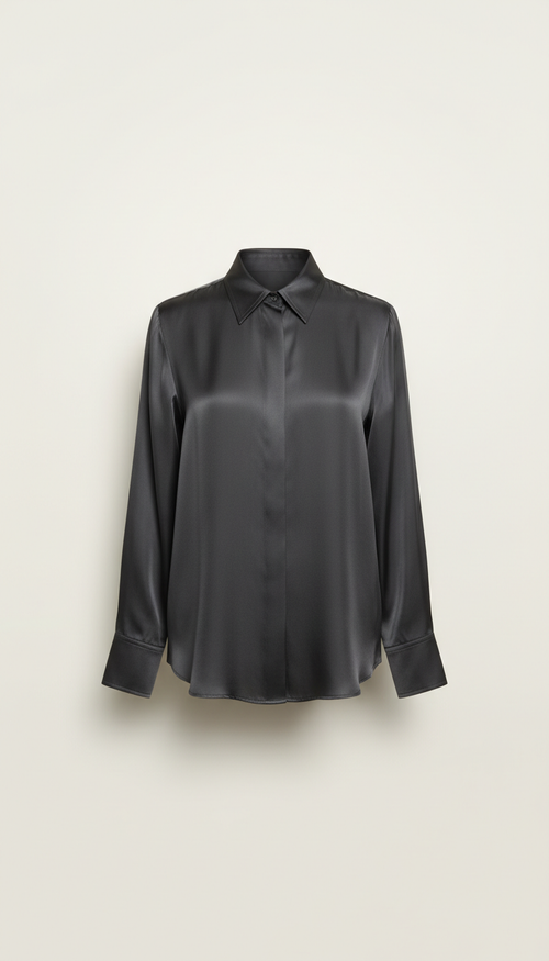 Charcoal slate silk shirt COLDWRLD
