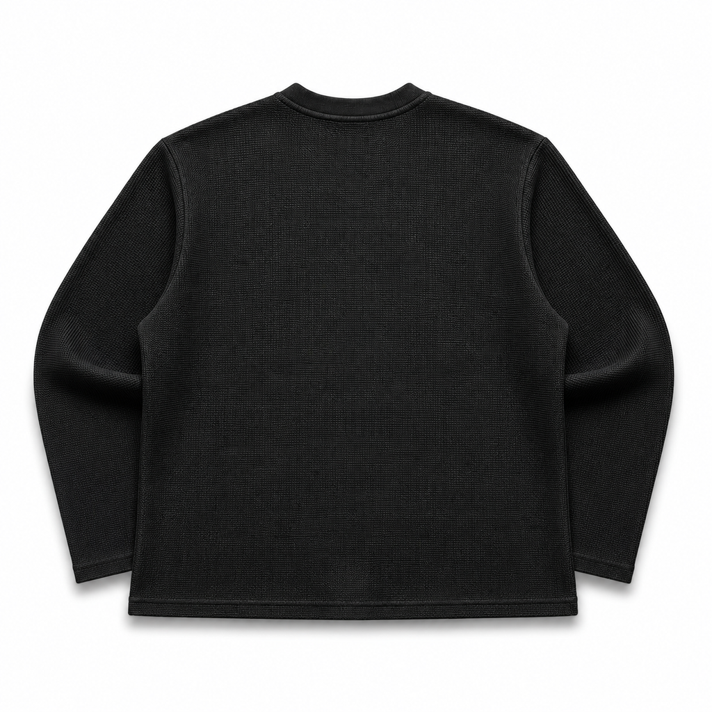 GOD'S PLAN WAFFLE TEE - BLACK COLDWRLD