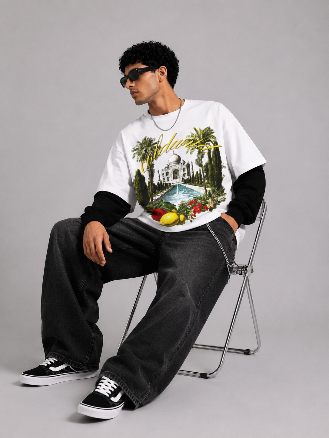 Layered Oversized T-Shirt – White COLDWRLD
