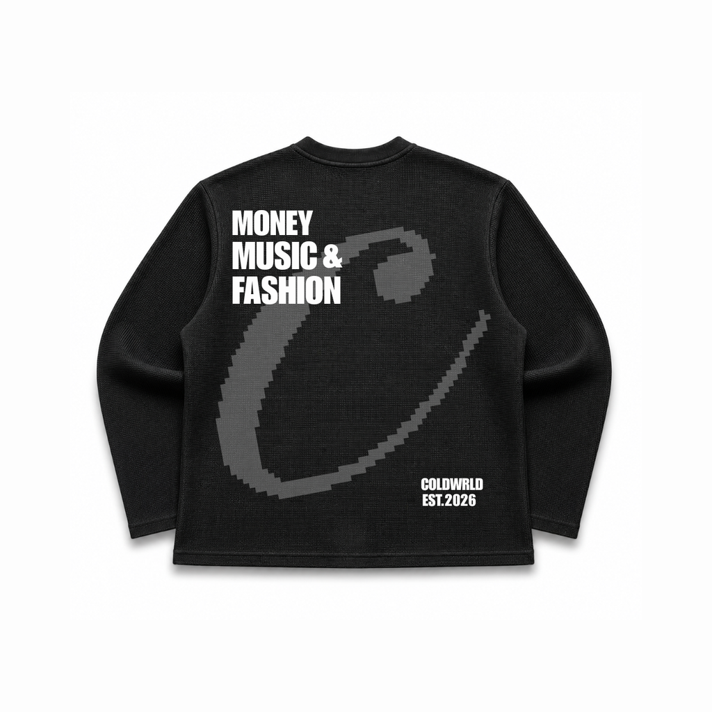 Money Music Fashion Waffle Tee - Black COLDWRLD