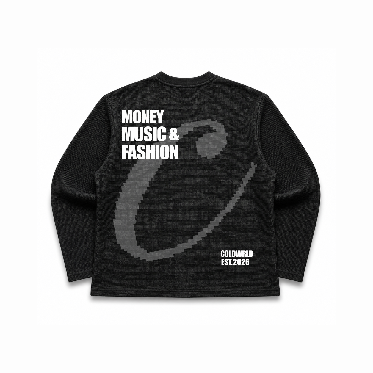 Money Music Fashion Waffle Tee - Black COLDWRLD