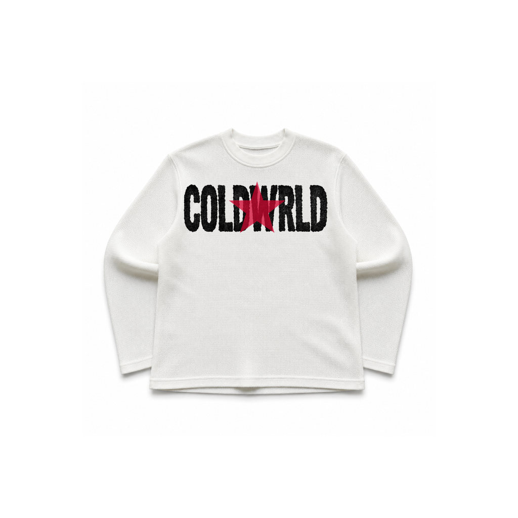 Signature Waffle Tee - White COLDWRLD