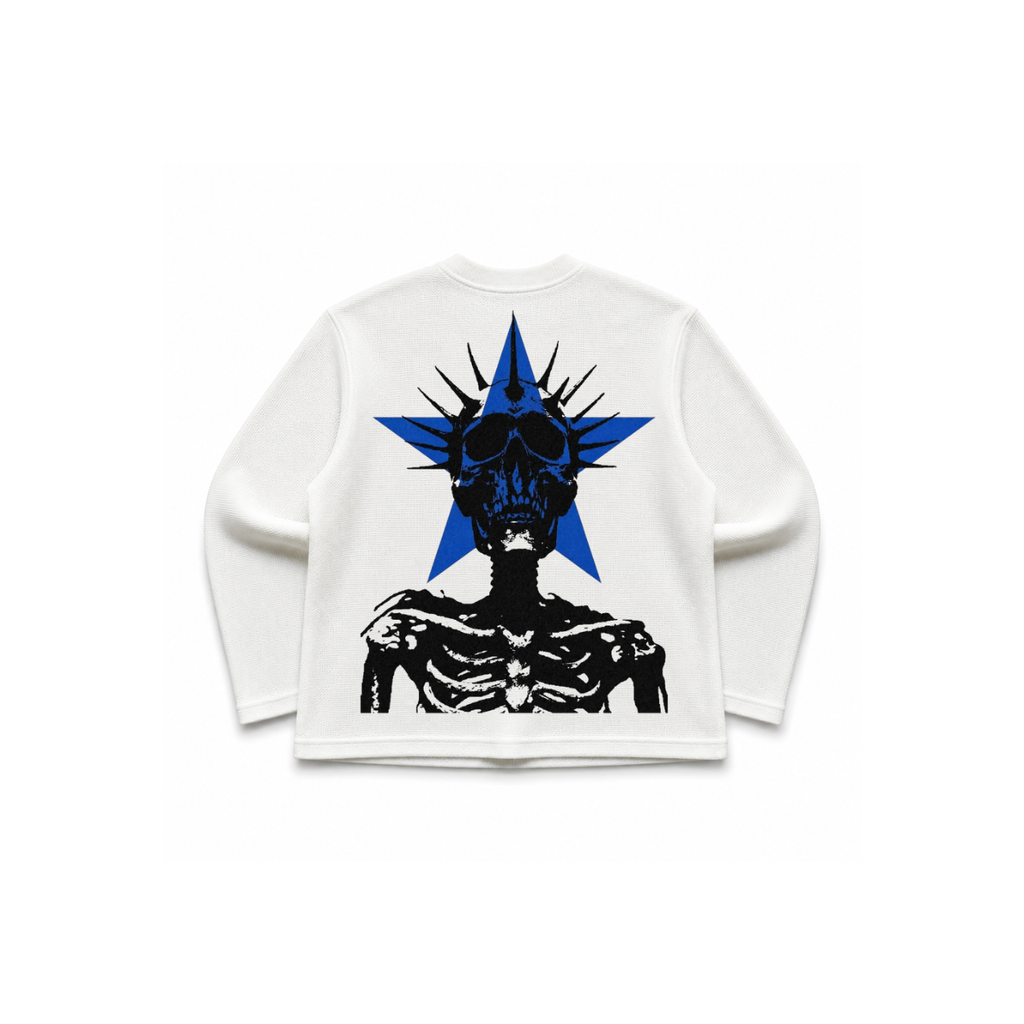 Skull Star Waffle Tee - White COLDWRLD