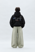 Think We Should Kiss Boxy Oversized Hoodie – Black