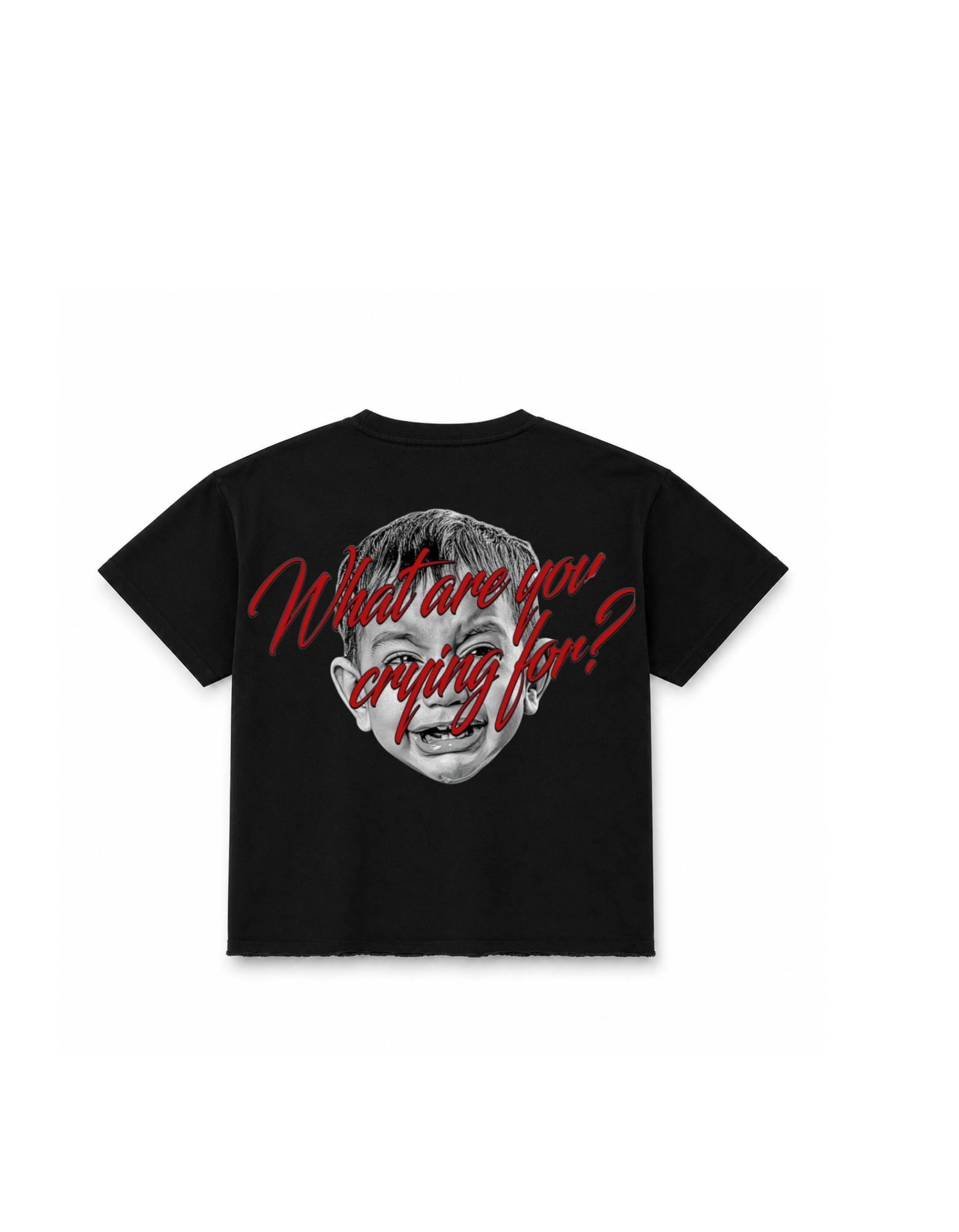 Crying For? Oversized Boxy Fit T-Shirt - Black Coldwrld