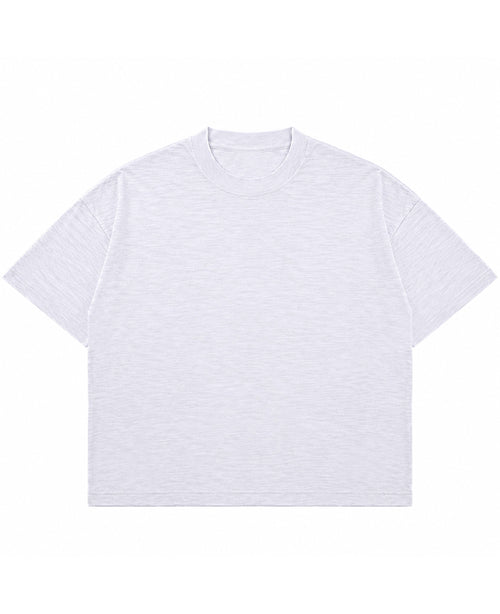 Dusty White Boxy Slub tee Front Design