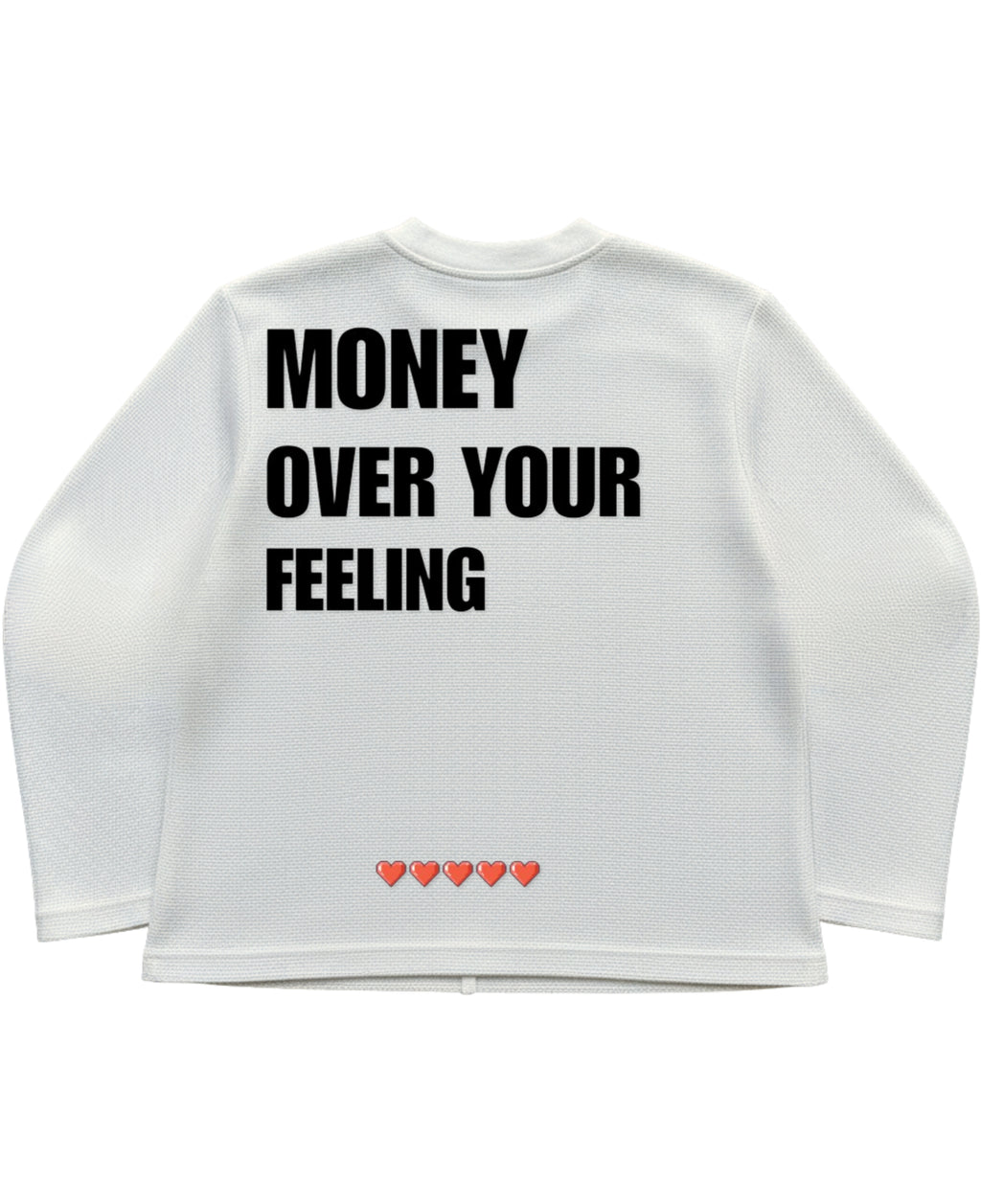 Off-white waffle knit oversized full-sleeve Back Design