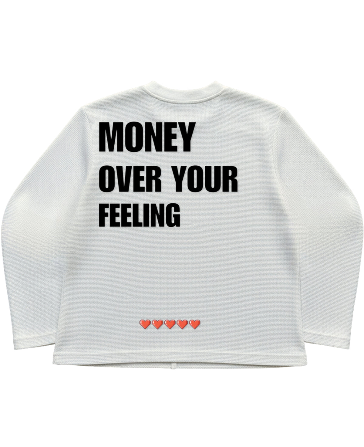 Off-white waffle knit oversized full-sleeve Back Design