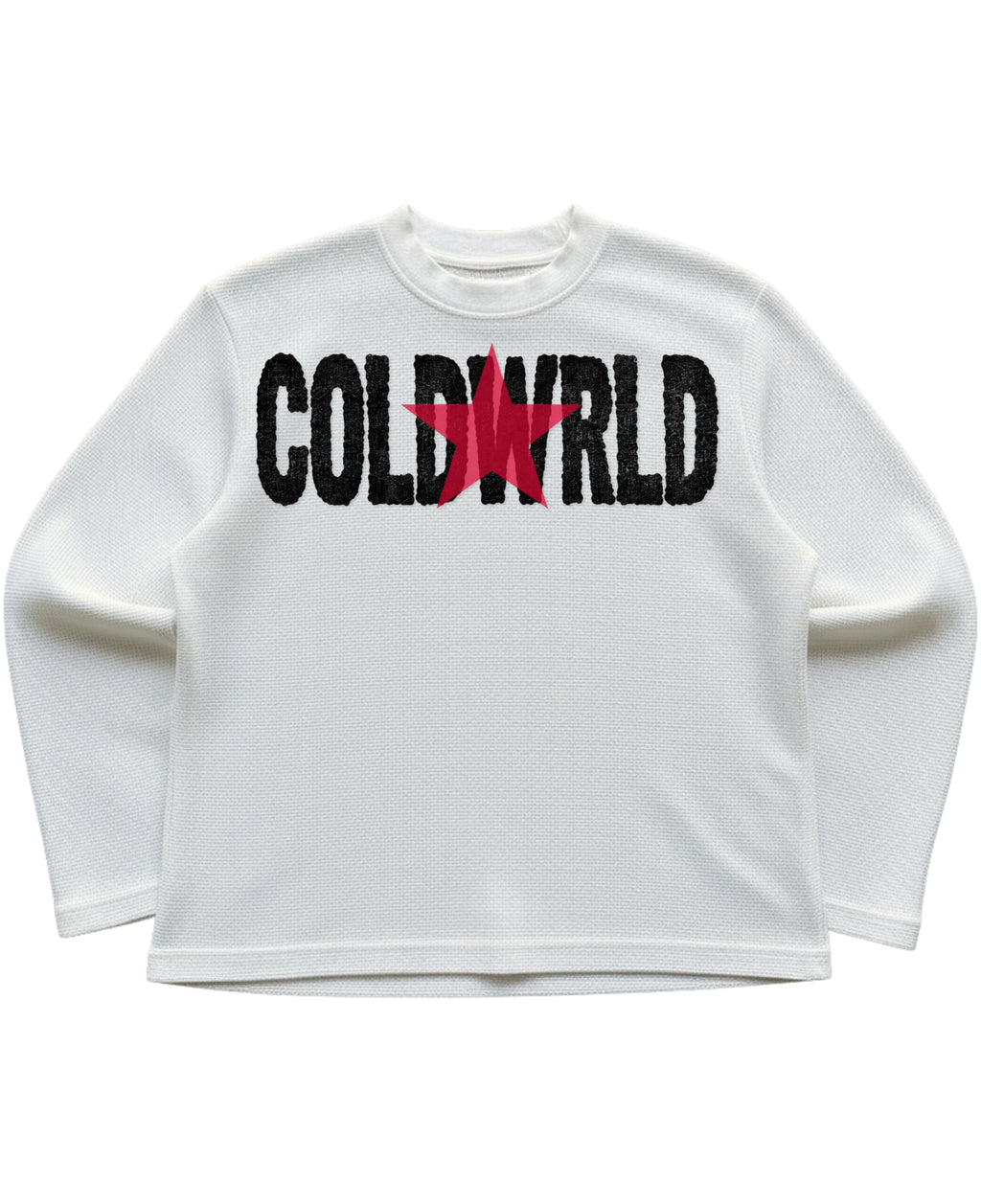 Off-white waffle knit oversized full-sleeve Front Design