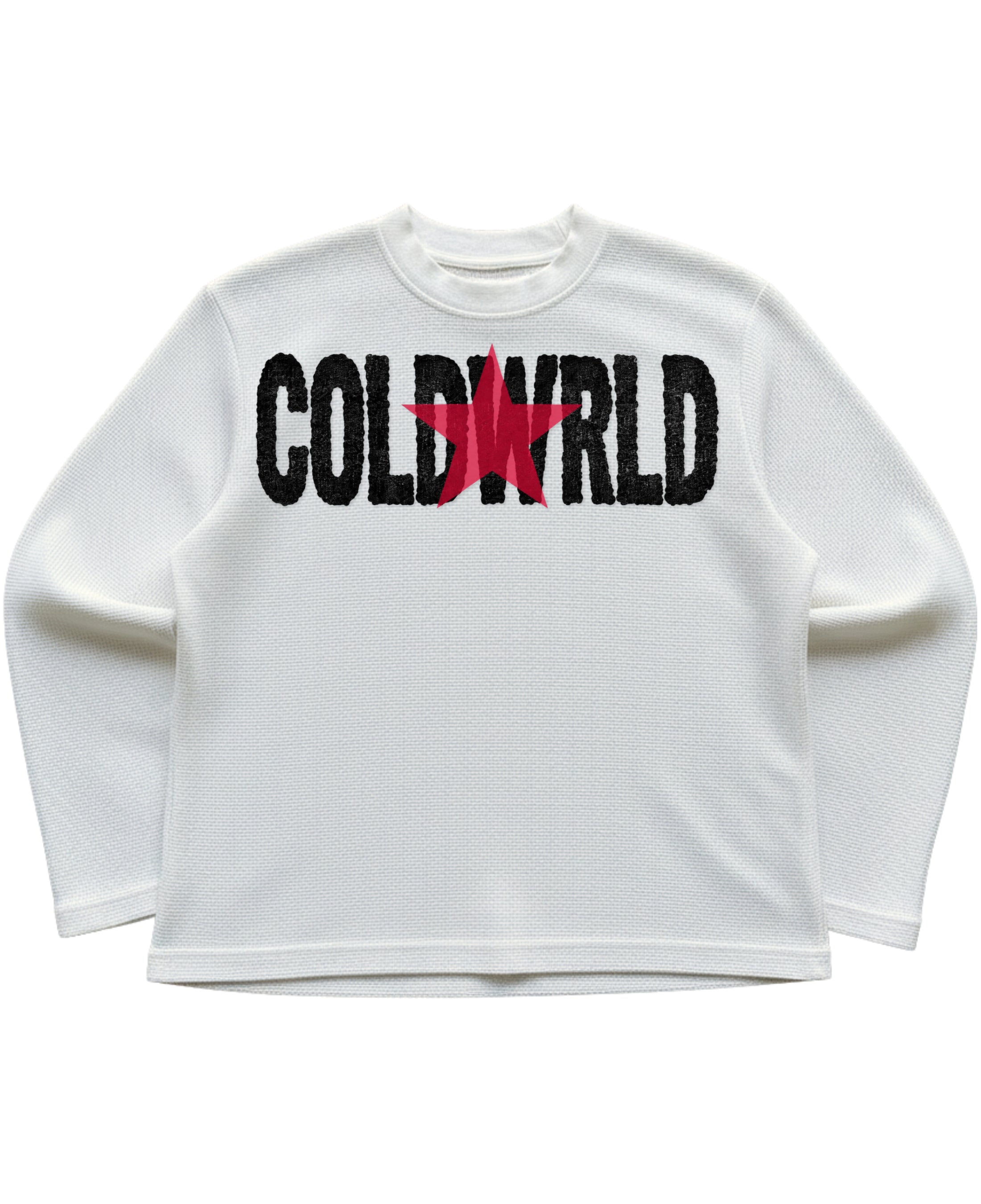 Off-white waffle knit oversized full-sleeve Front Design