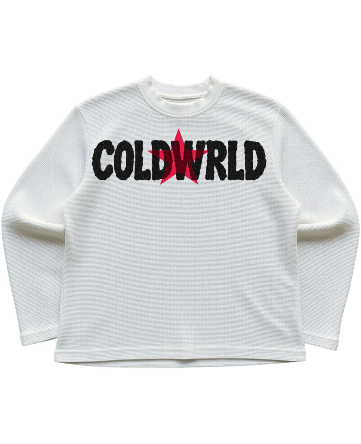 Off-white waffle knit oversized full-sleeve Front Design
